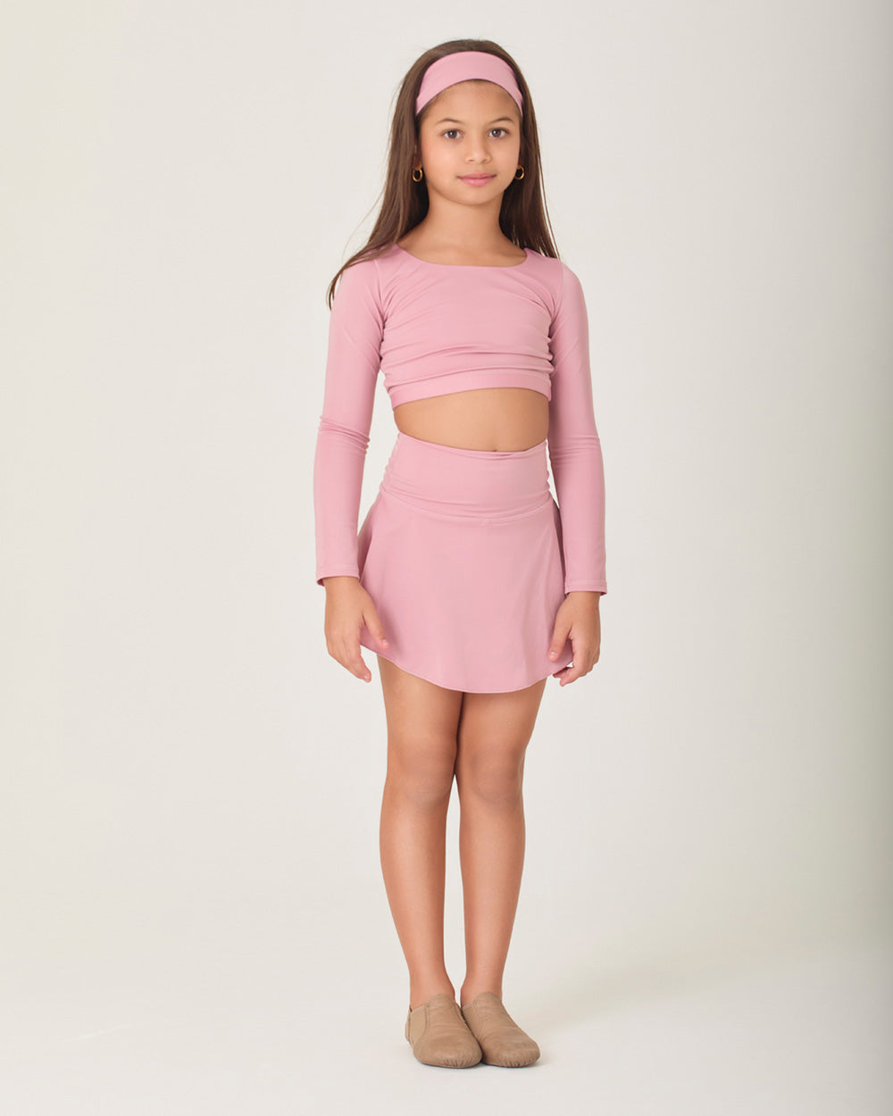 Long Sleeved Crop Cotton Pink