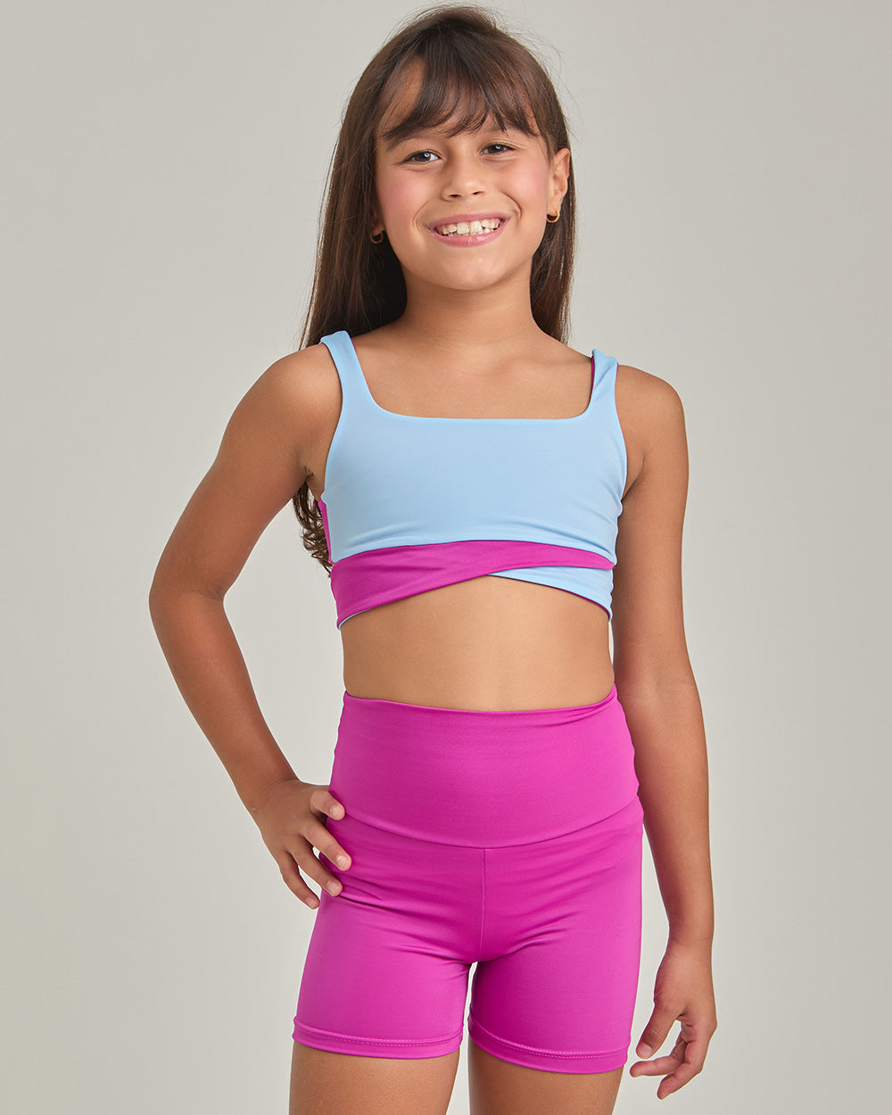 Sky Blue Twist Crop Top