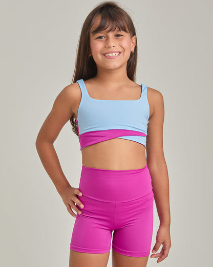 Sky Blue Twist Crop Top