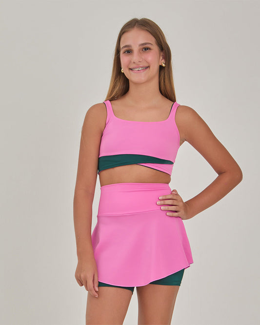 Peony Pink Twist Crop Top